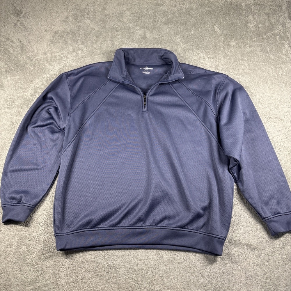 Grand Slam Golf Men's 1/4 Zip‎ Collared Long Sleeve Pullover Navy Blue Size XL